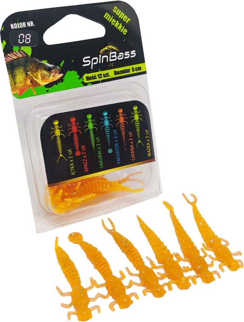 Robaki Spinbass przynęta na okonie, klenie, pstrągi, szczupaki zawodnicze UV