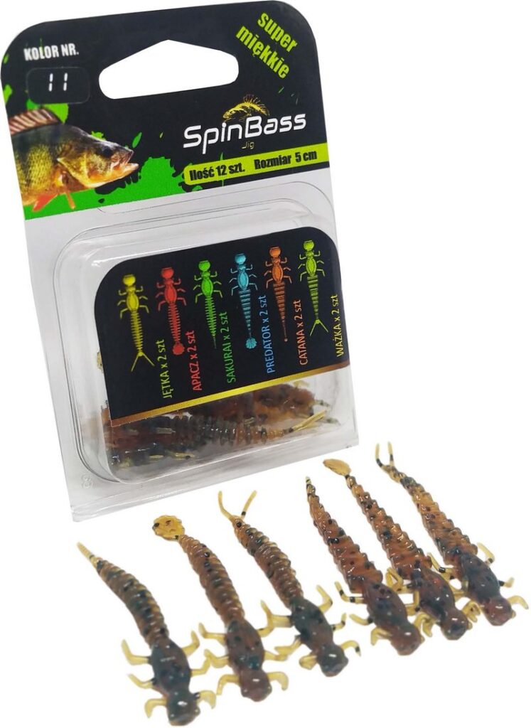 Robaki Spinbass przynęta na okonie, klenie, pstrągi, szczupaki zawodnicze UV